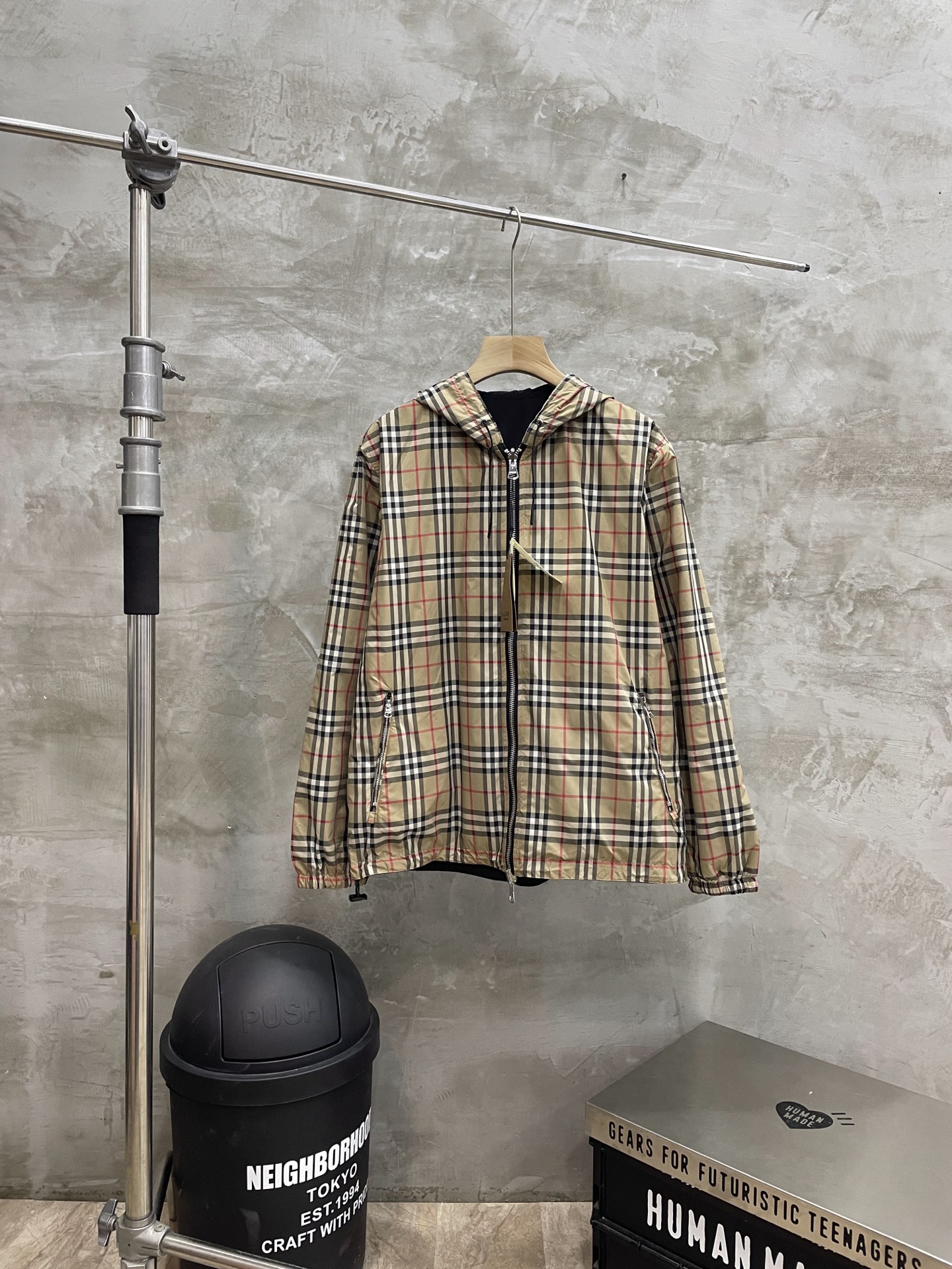 Burberry BBR 버버리 체크 후드 자켓 의류