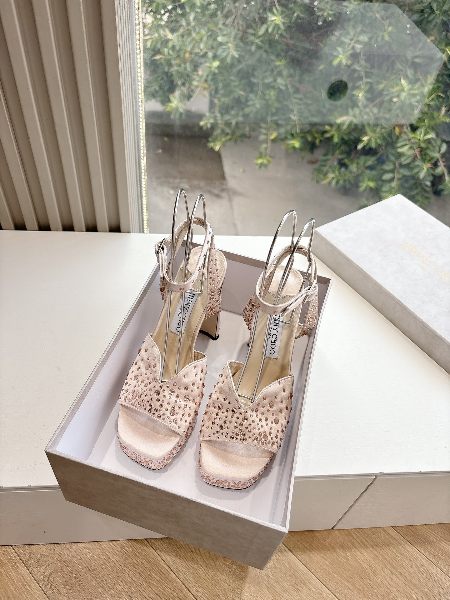 Jimmy Choo 지미추 가보시 펄 하이힐 웨딩 슈즈 구두 샌들 신발