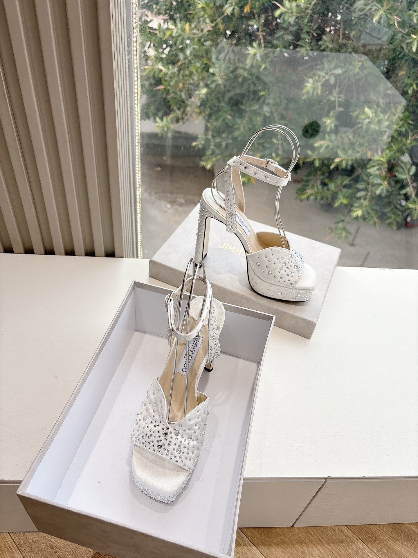 Jimmy Choo 지미추 가보시 펄 하이힐 웨딩 슈즈 구두 샌들 신발