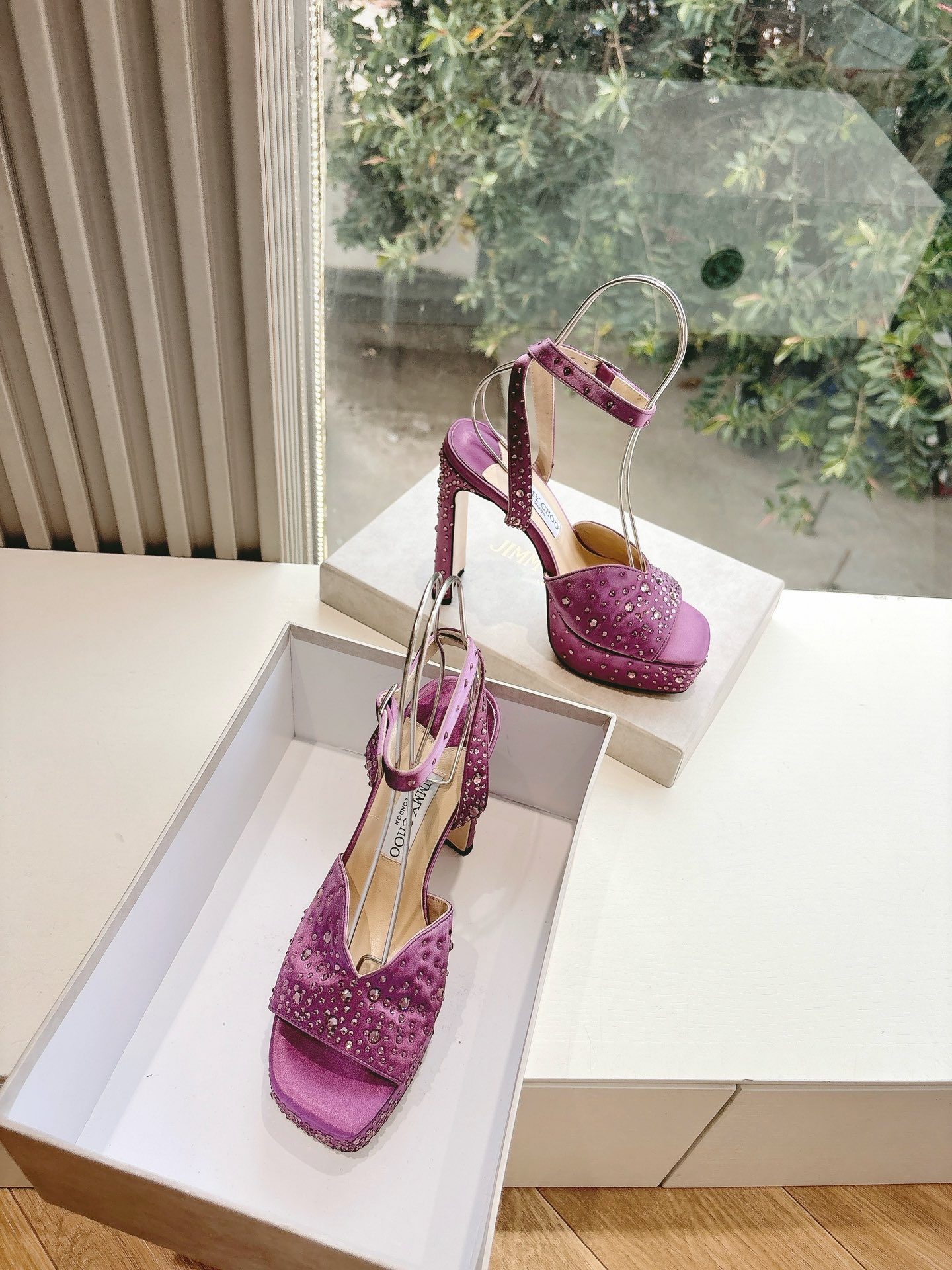 Jimmy Choo 지미추 가보시 펄 하이힐 웨딩 슈즈 구두 샌들 신발