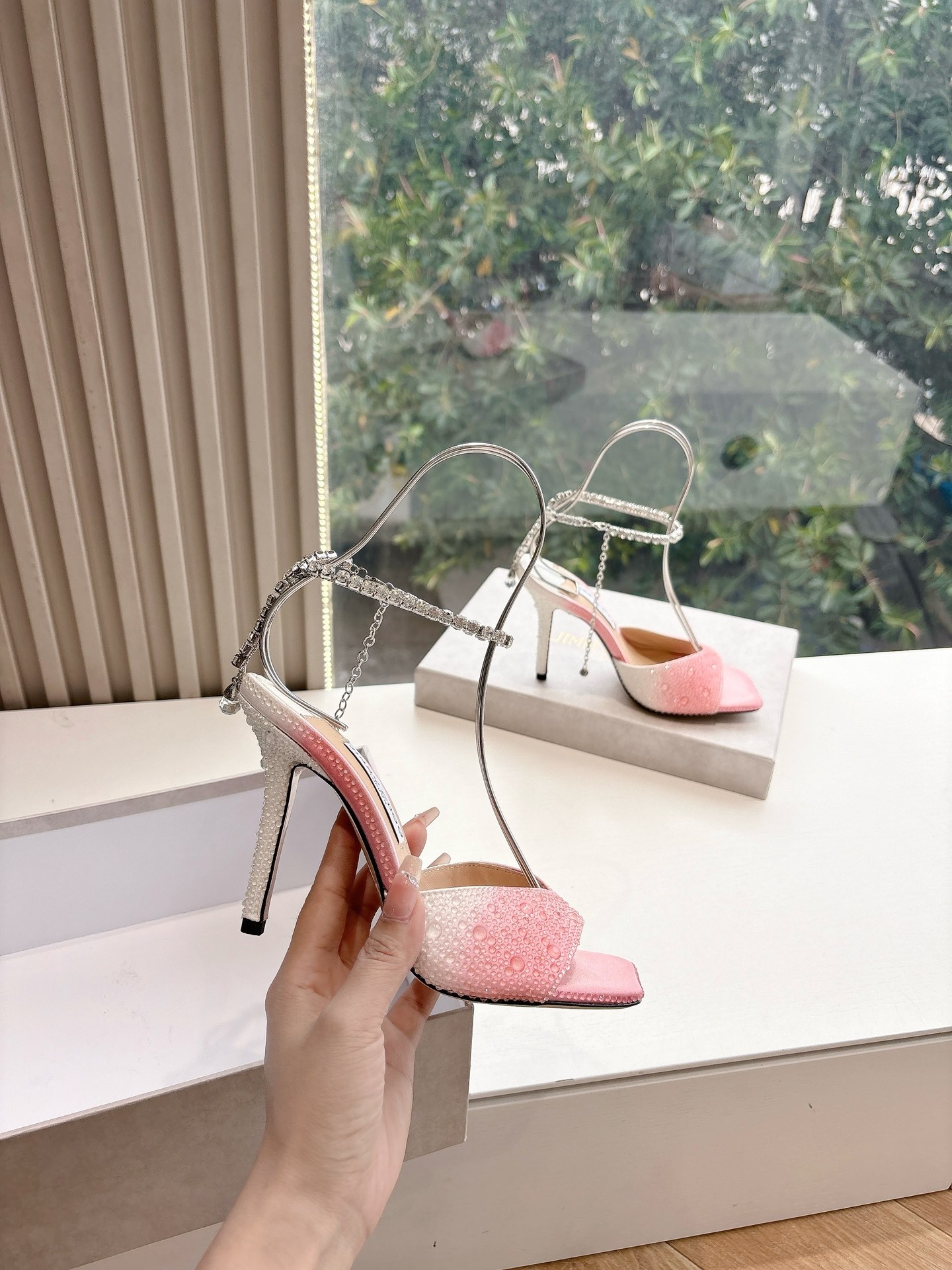 Jimmy Choo 지미추 오픈 토 힐 샌들 구두 신발