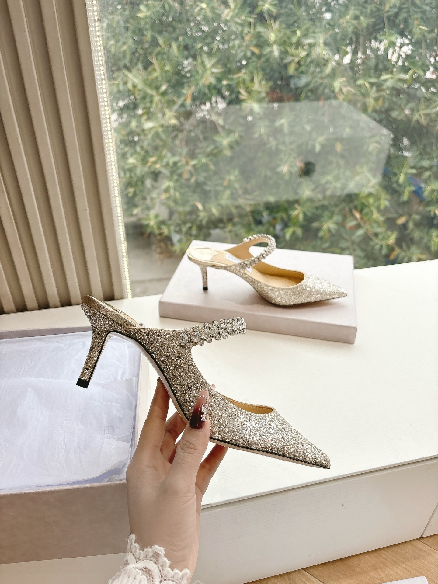 Jimmy Choo 지미추 구두 큐빅 힐 신발