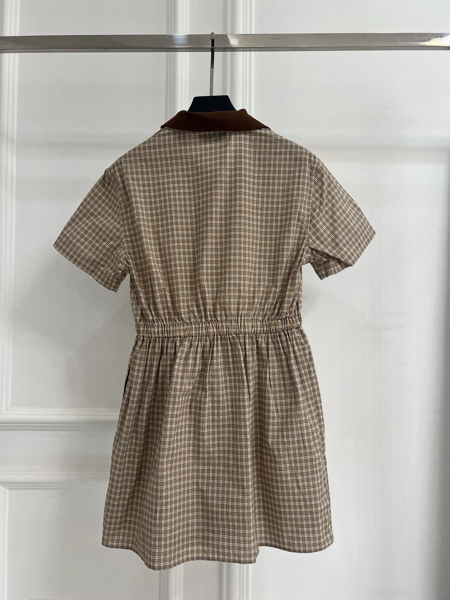 miumiu 미우미우 체크 반팔 셔츠 원피스 의류