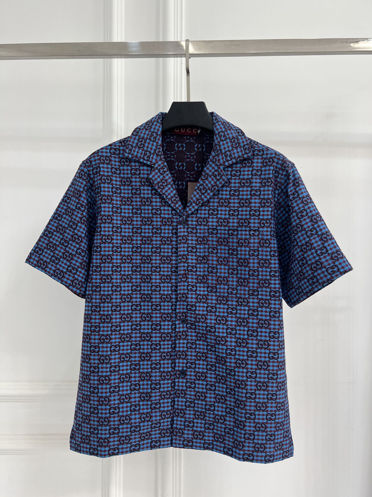 GUCCI 구찌 반팔 체크 셔츠 의류