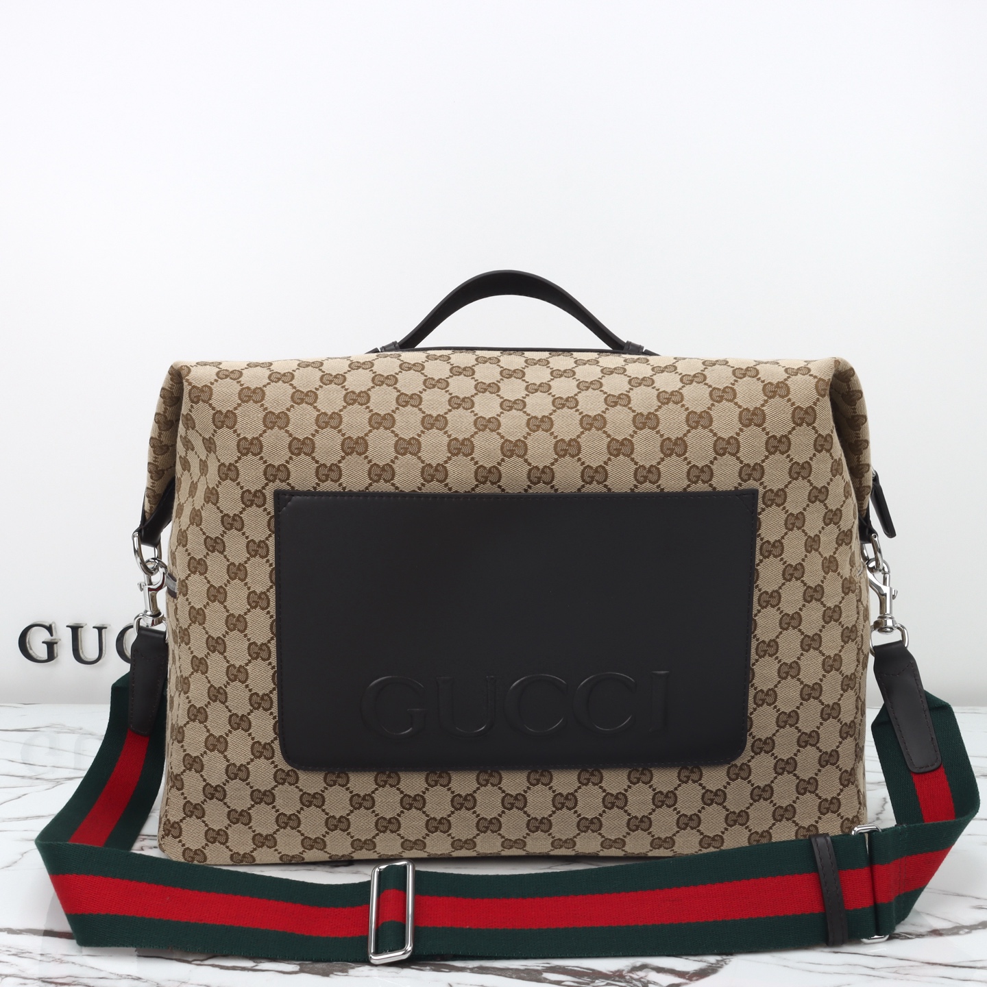 GUCCI 구찌 베이지 캔버스 빅 사이즈 토트백 가방