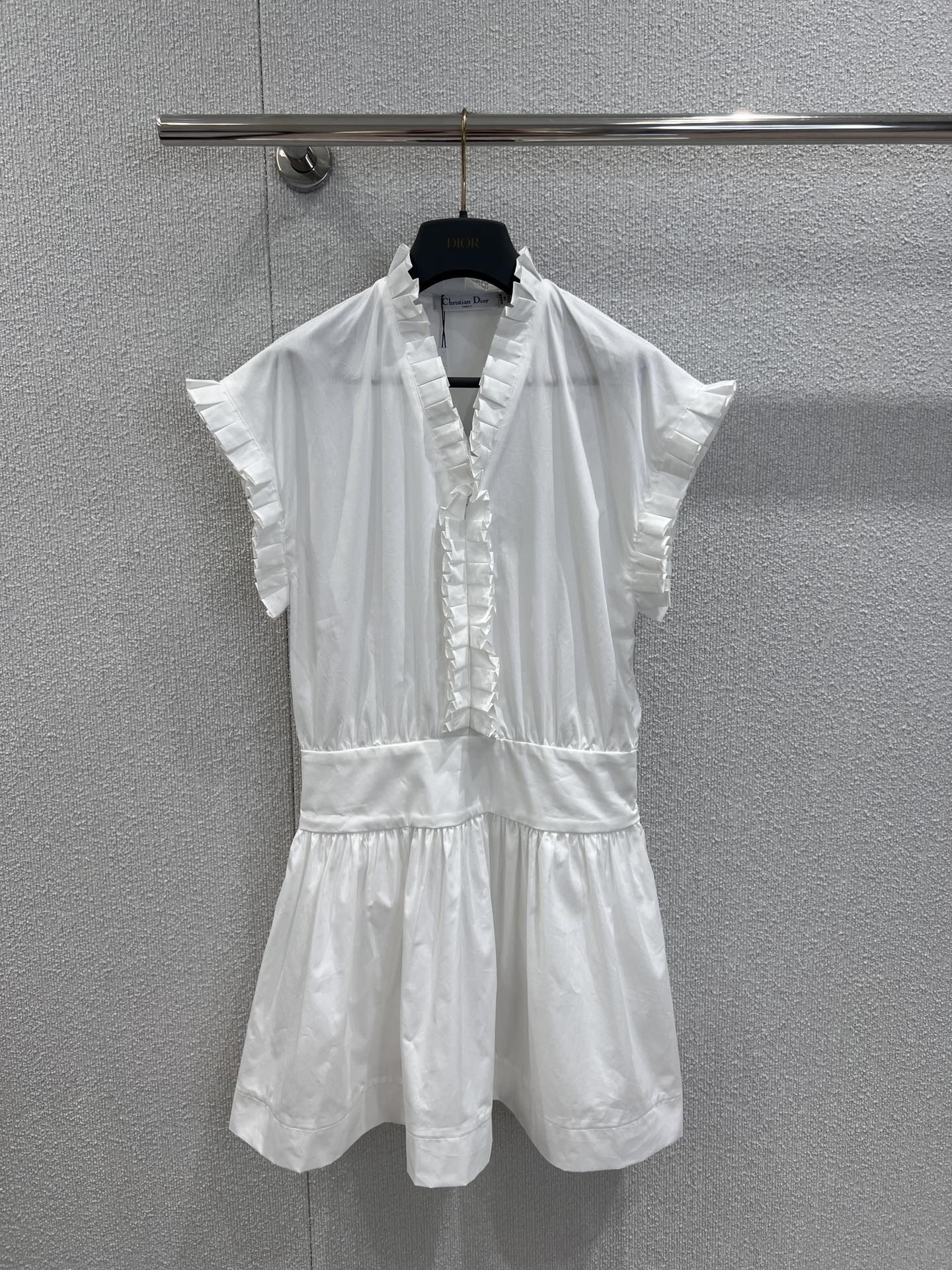 Dior CD 디올 프렌치 러플 민소매 원피스 의류