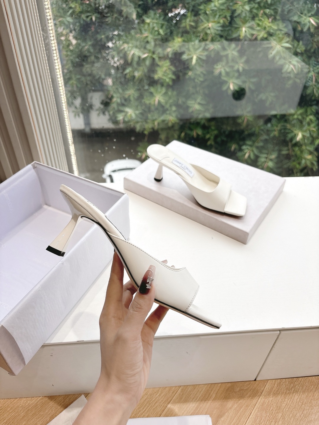 Jimmy Choo 지미추 힐 수제 플라워 샌들 구두 신발