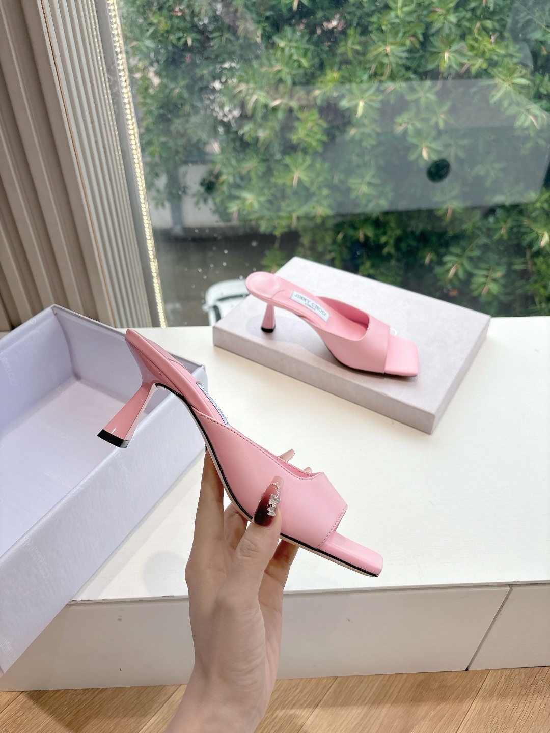 Jimmy Choo 지미추 힐 수제 플라워 샌들 구두 신발