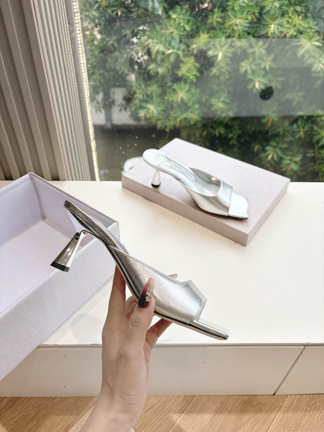 Jimmy Choo 지미추 힐 수제 플라워 샌들 구두 신발