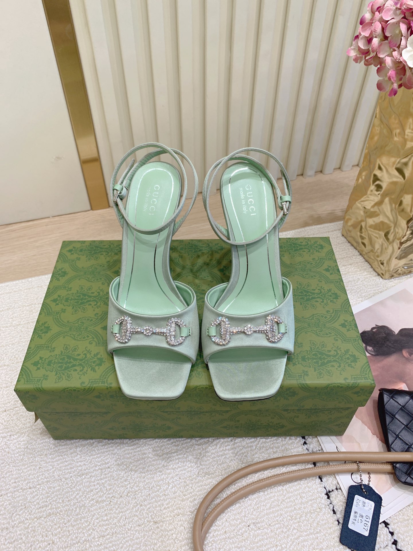 Gucci 구찌 실크 스트랩 힐 샌들 신발