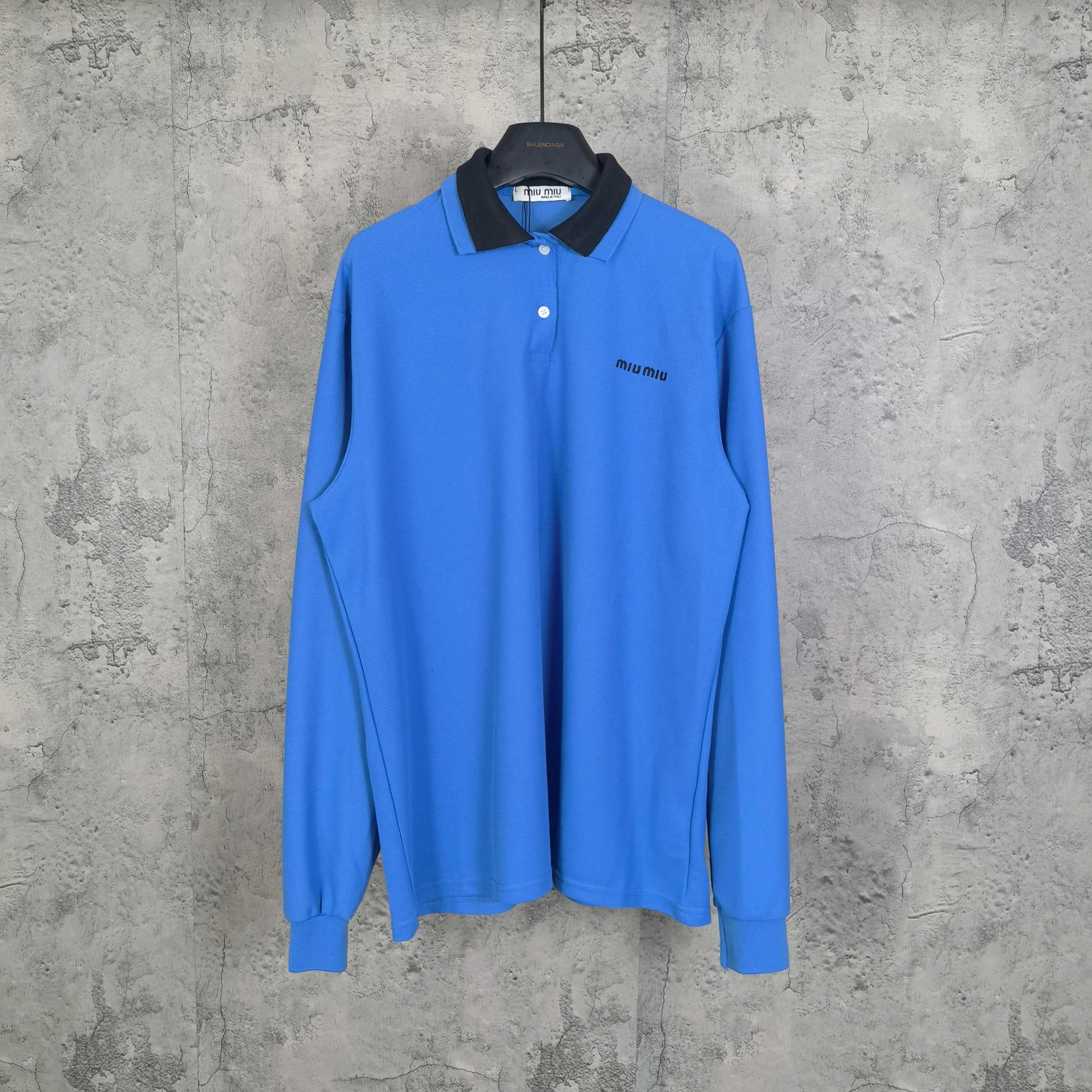 MiuMiu 미우미우 신상 피케 면 긴팔 폴로 티셔츠 의류
