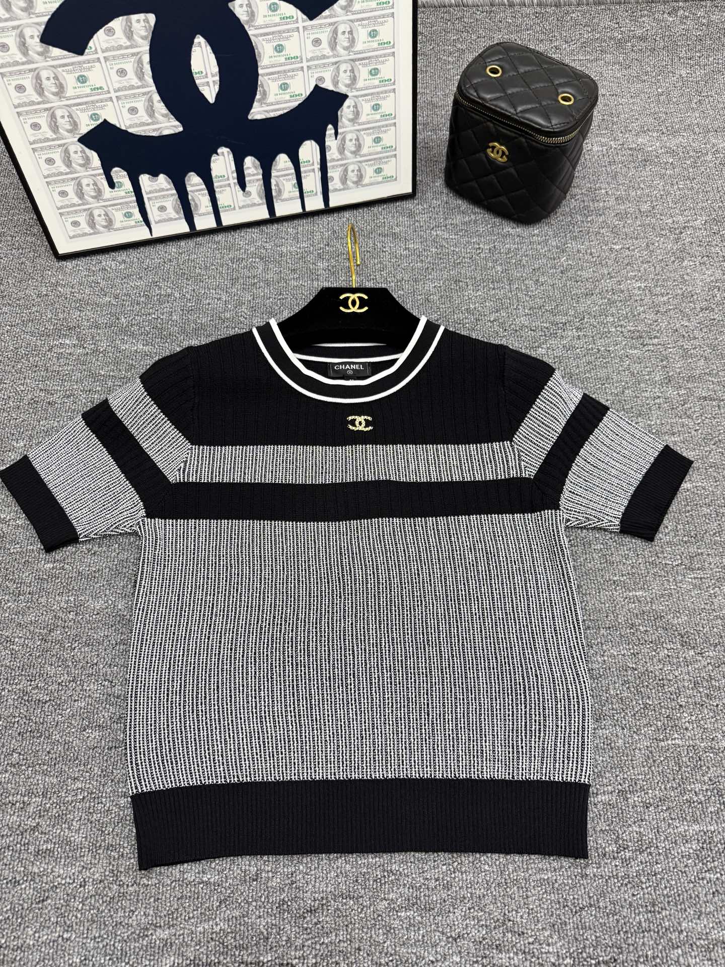 Chanel 샤넬 반팔 니트 탑 상의 의류