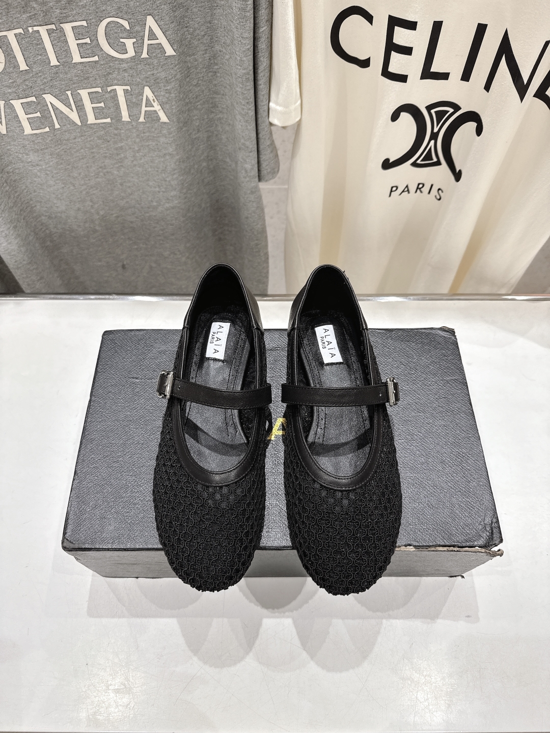 ALAIA 알라이아 메쉬 발레리나 플랫 슈즈 신발