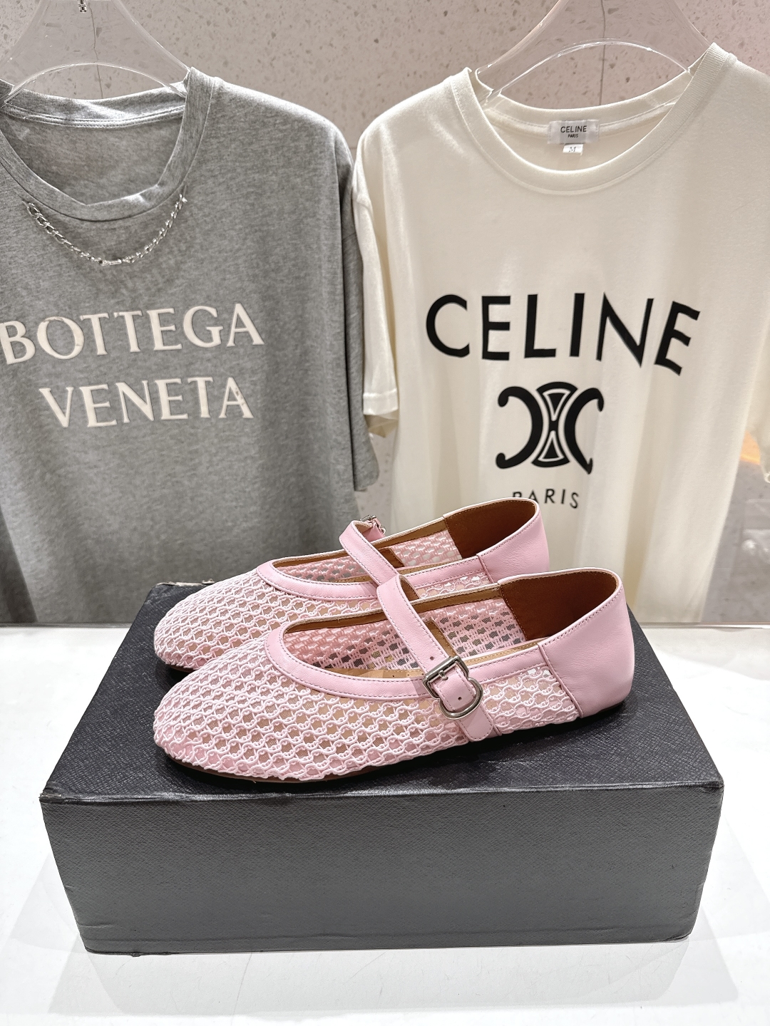 ALAIA 알라이아 메쉬 발레리나 플랫 슈즈 신발