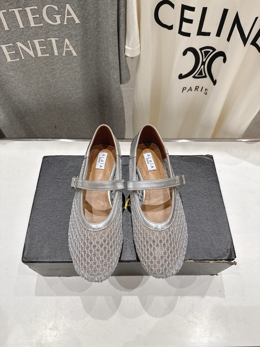 ALAIA 알라이아 메쉬 발레리나 플랫 슈즈 신발