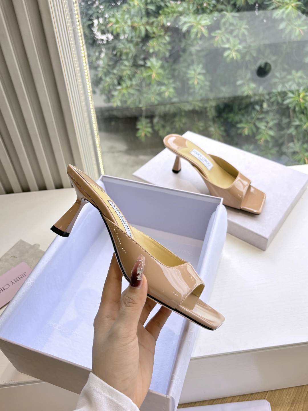 Jimmy Choo 지미추  클래식 하이힐 뮬 샌들 신발