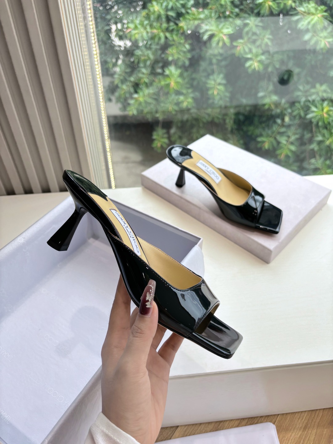 Jimmy Choo 지미추  클래식 하이힐 뮬 샌들 신발