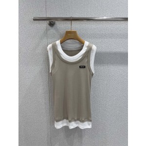 miumiu 미우미우 레이어드 민소매 나시 탑 상의 의류