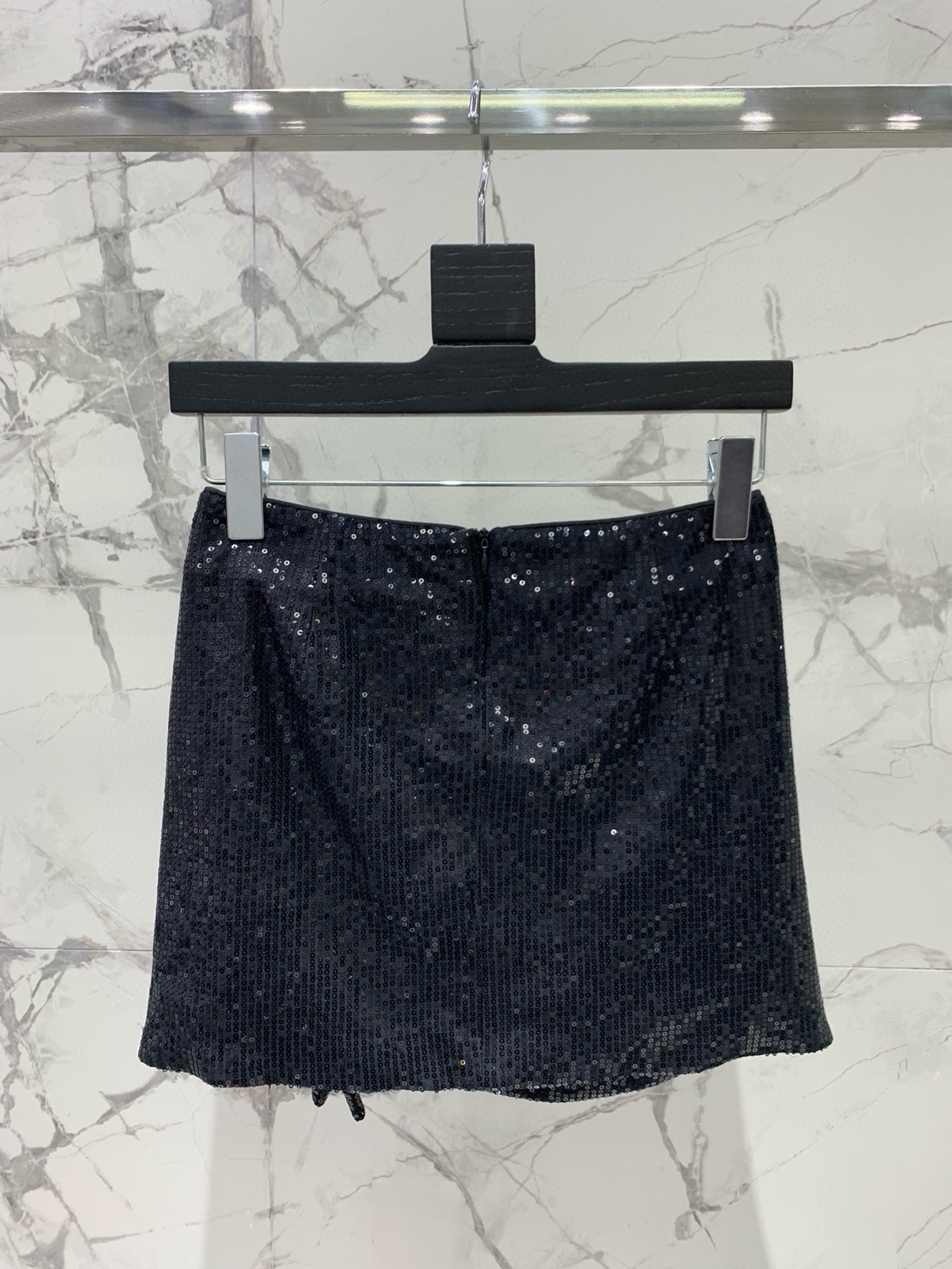 YSL 생로랑 시퀸 주름 미디 스커트 치마 의류