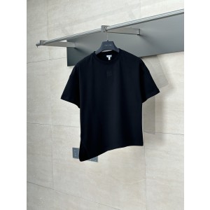 Loewe 로에베 자수 비대칭 라운드넥 반팔 티셔츠 의류