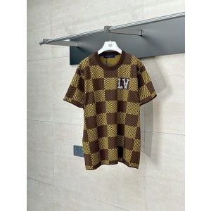 LV 루이비통 체크 큐빅 니트 반팔 티셔츠 의류