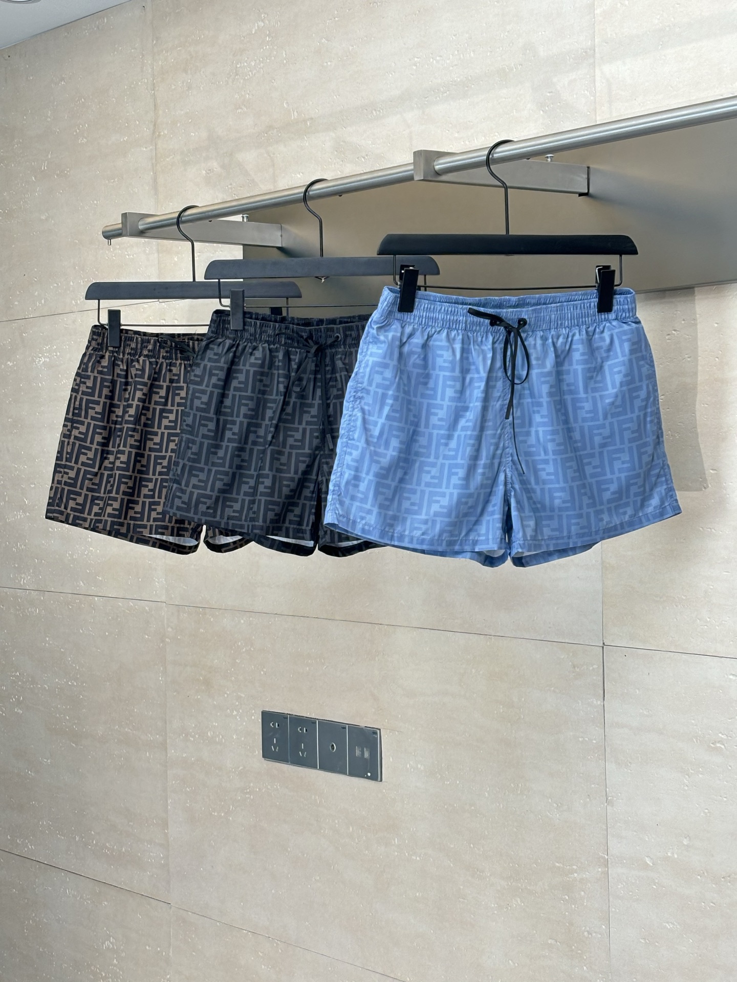 Fendi 펜디 FF 로고 나일론 스윔 쇼츠 5부 팬츠 반바지 의류