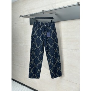 LV 루이비통 뱀피 패턴 자카드 데님 팬츠 바지 의류