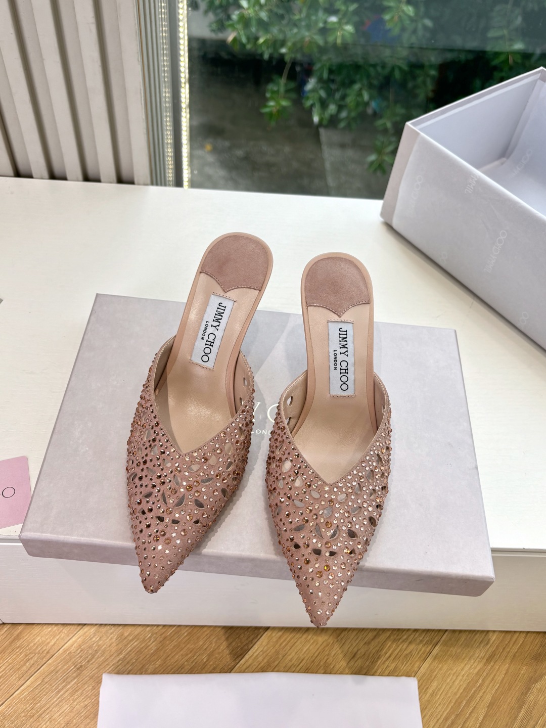 Jimmy Choo 지미추 플라워 굽 샌들 신발