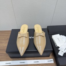 CHANEL 샤넬 리본 포인트 슬링백 반 뮬 슈즈 신발
