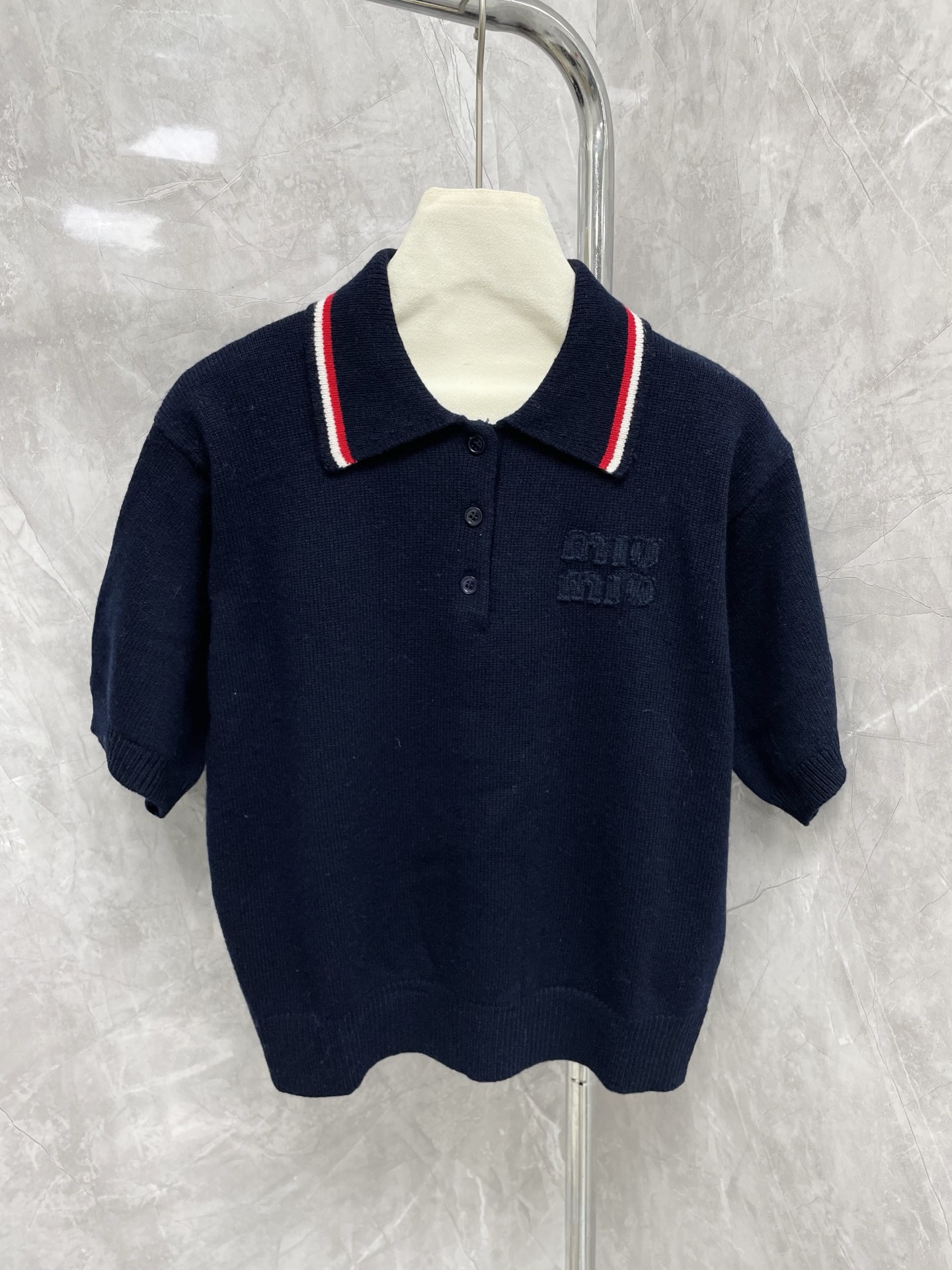 miumiu 미우미우 폴로 카라 반팔 니트 탑 상의 의류