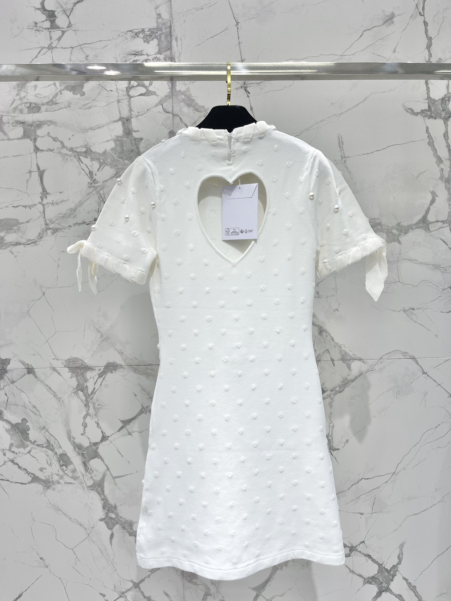 chanel 샤넬 도트 진주 장식 리본 니트 원피스 의류