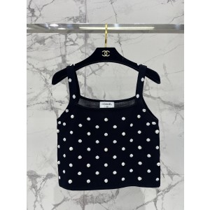 Chanel 샤넬 진주 비즈 도트 니트 민소매 탑 의류