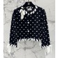 Chanel 샤넬 도트 패턴 얇은 니트 가디건 자켓 의류