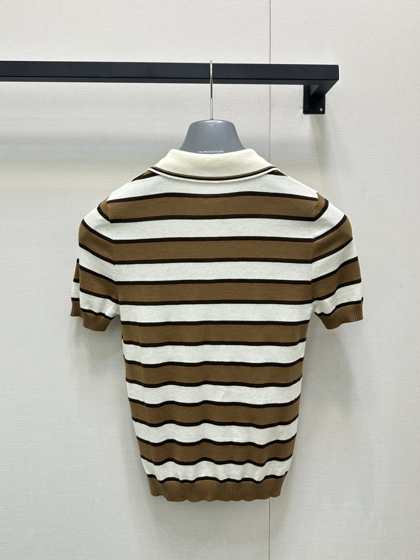 Prada 프라다 배색 스트라이프 니트 폴로 반팔 탑 의류