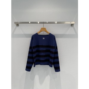 MiuMiu 미우미우 배색 스트라이프 긴팔 티셔츠 의류