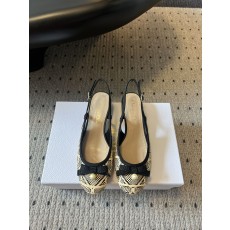 Dior CD 디올 리본 진주 장식 로우힐 샌들 신발