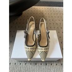 Dior CD 디올 클래식 멀티컬러 자수 프린트 하이힐 구두 신발