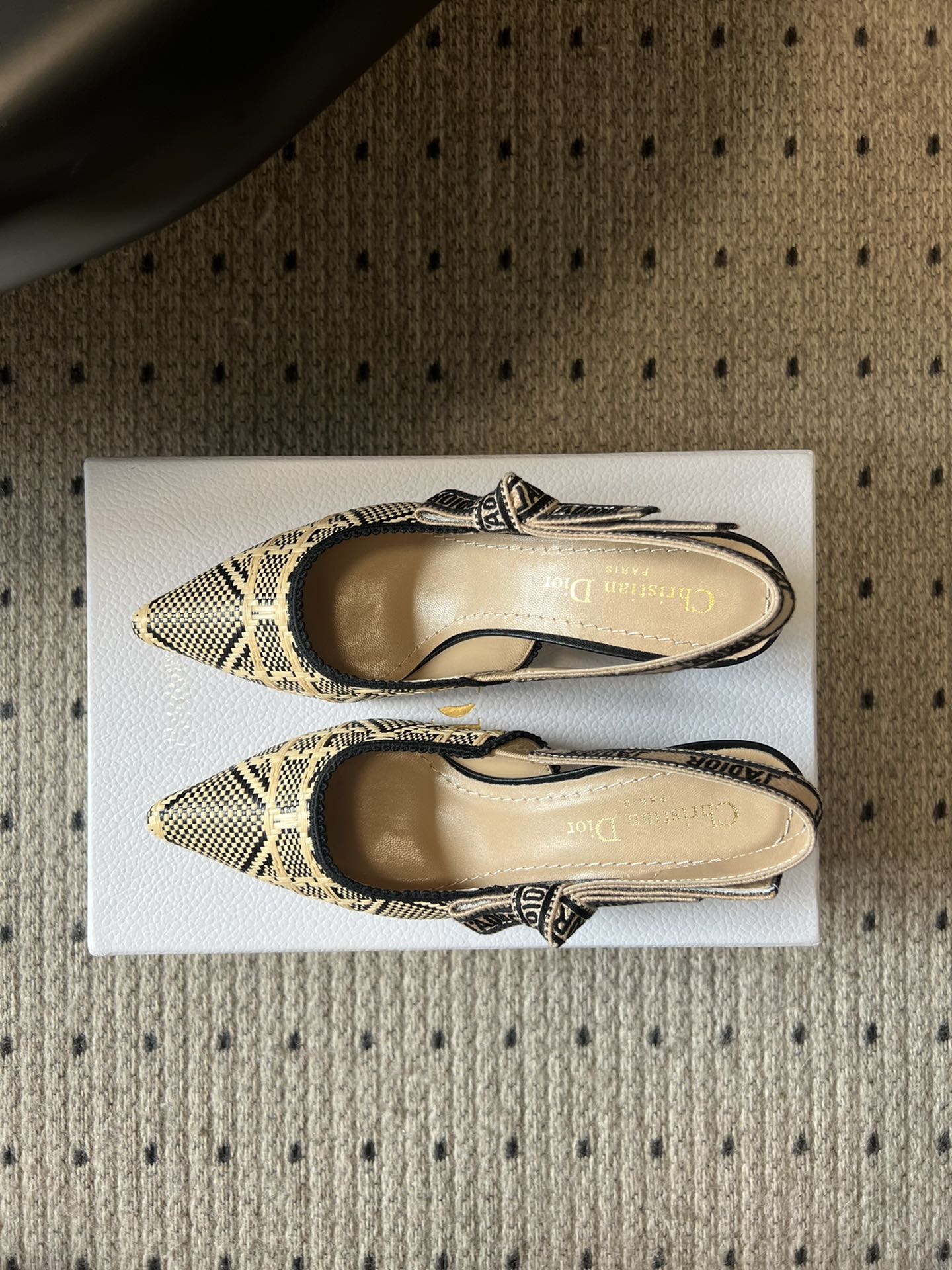 Dior CD 디올 클래식 멀티컬러 자수 프린트 하이힐 구두 신발