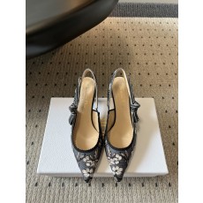 Dior CD 디올 클래식 멀티컬러 자수 프린트 하이힐 구두 신발