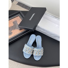 Chanel 샤넬 체인 굽 슬리퍼 샌들 신발