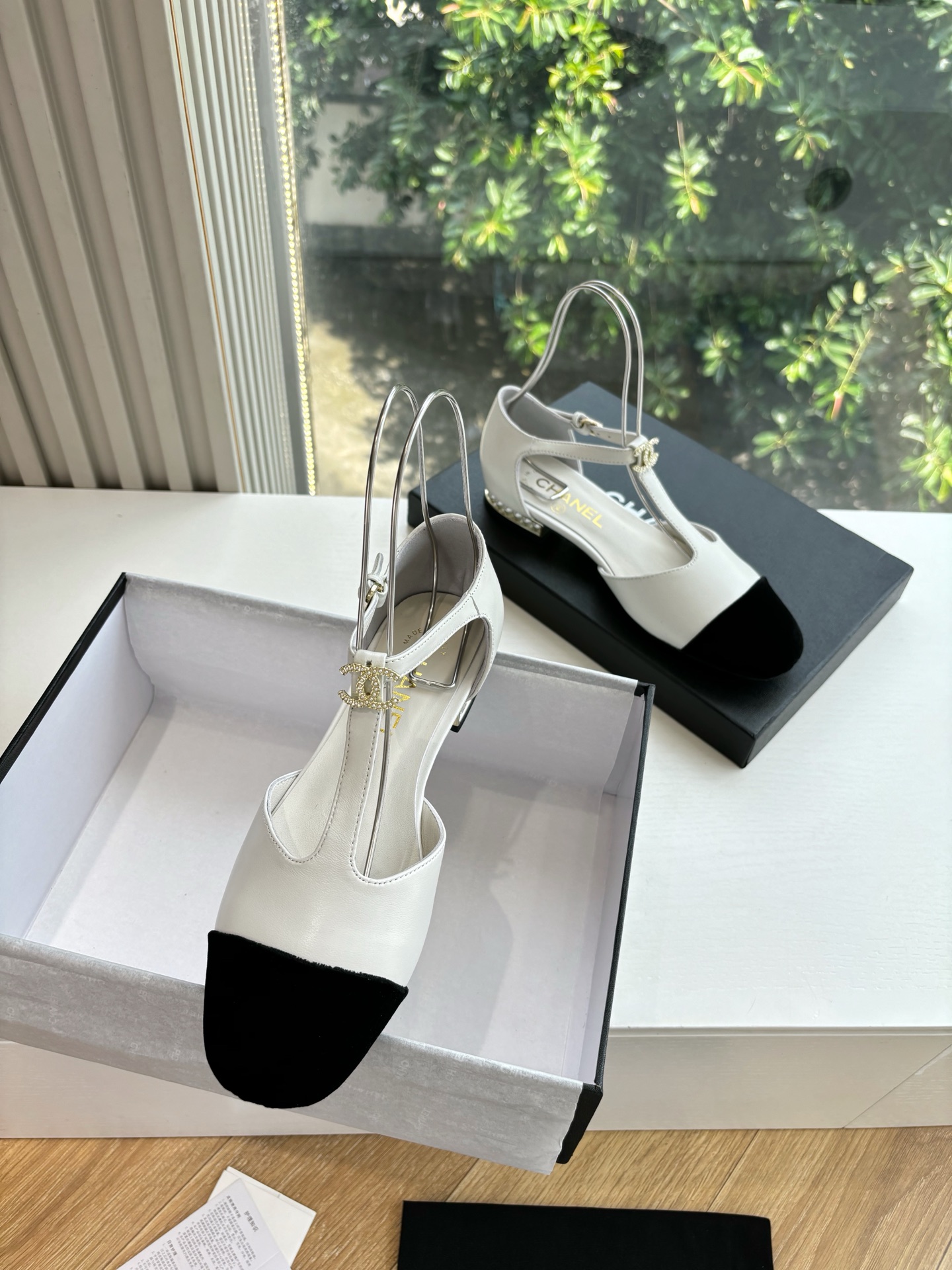 CHANEL 샤넬 트위드 메리제인 앞코 샌들 신발