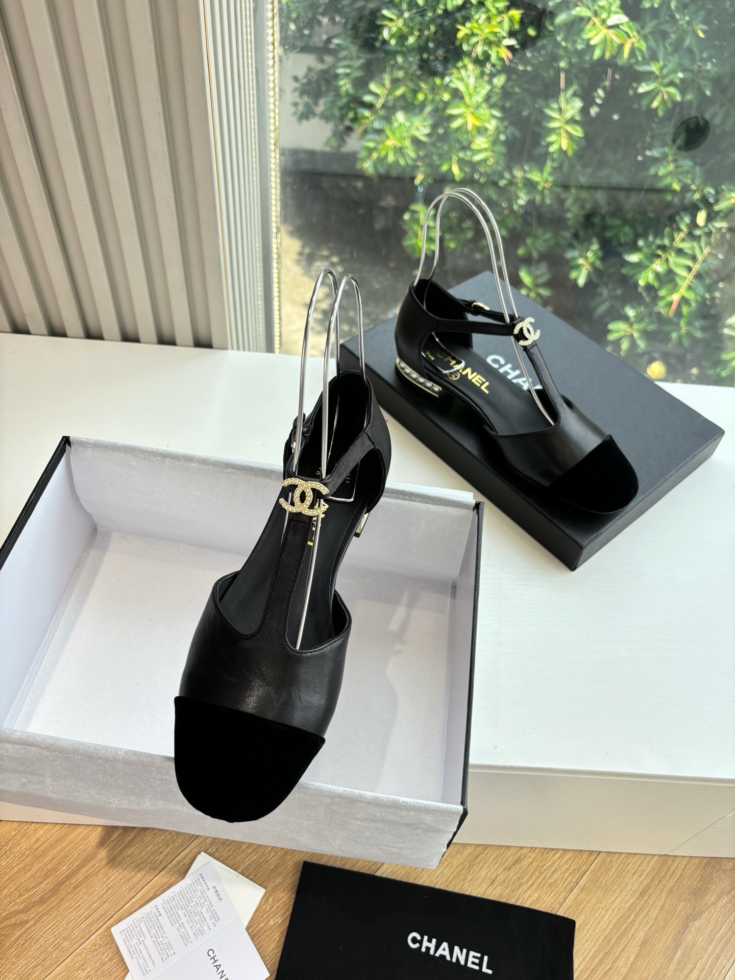 CHANEL 샤넬 트위드 메리제인 앞코 샌들 신발