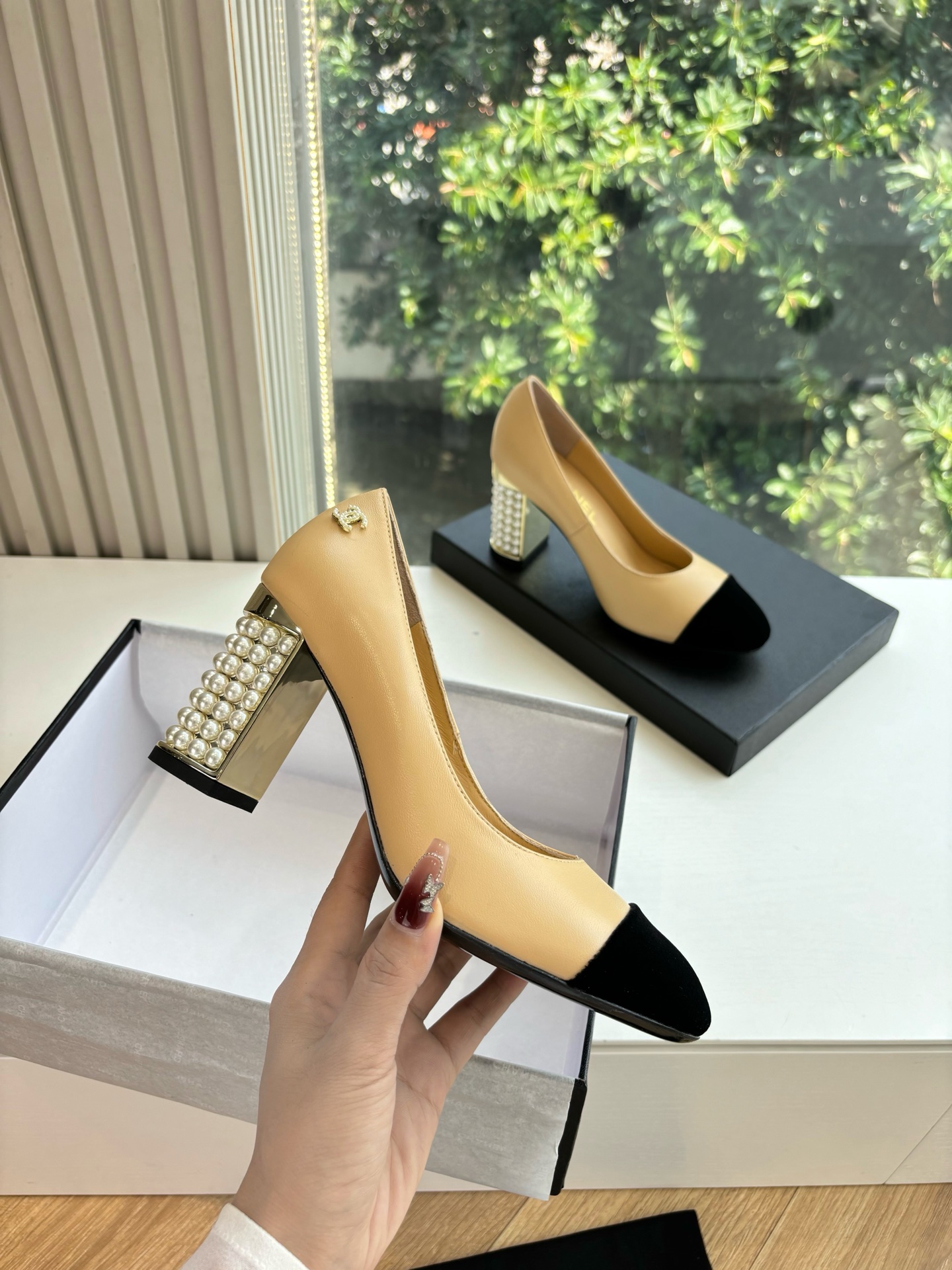 CHANEL 샤넬 굽 구두 샌들 신발