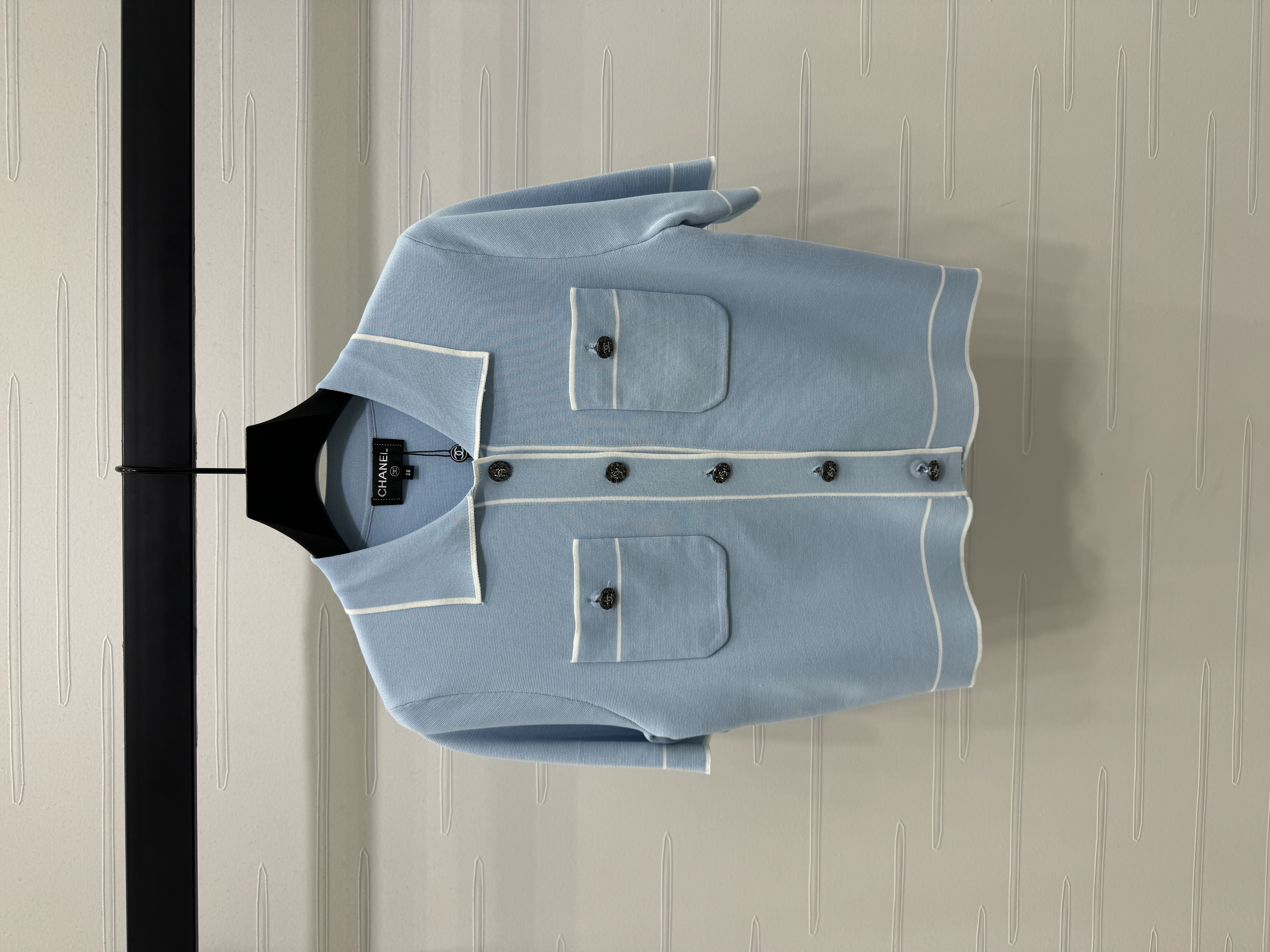 CHANEL 샤넬 카라 니트 반팔 가디건 의류