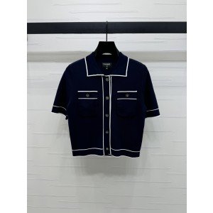 CHANEL 샤넬 카라 니트 반팔 가디건 의류