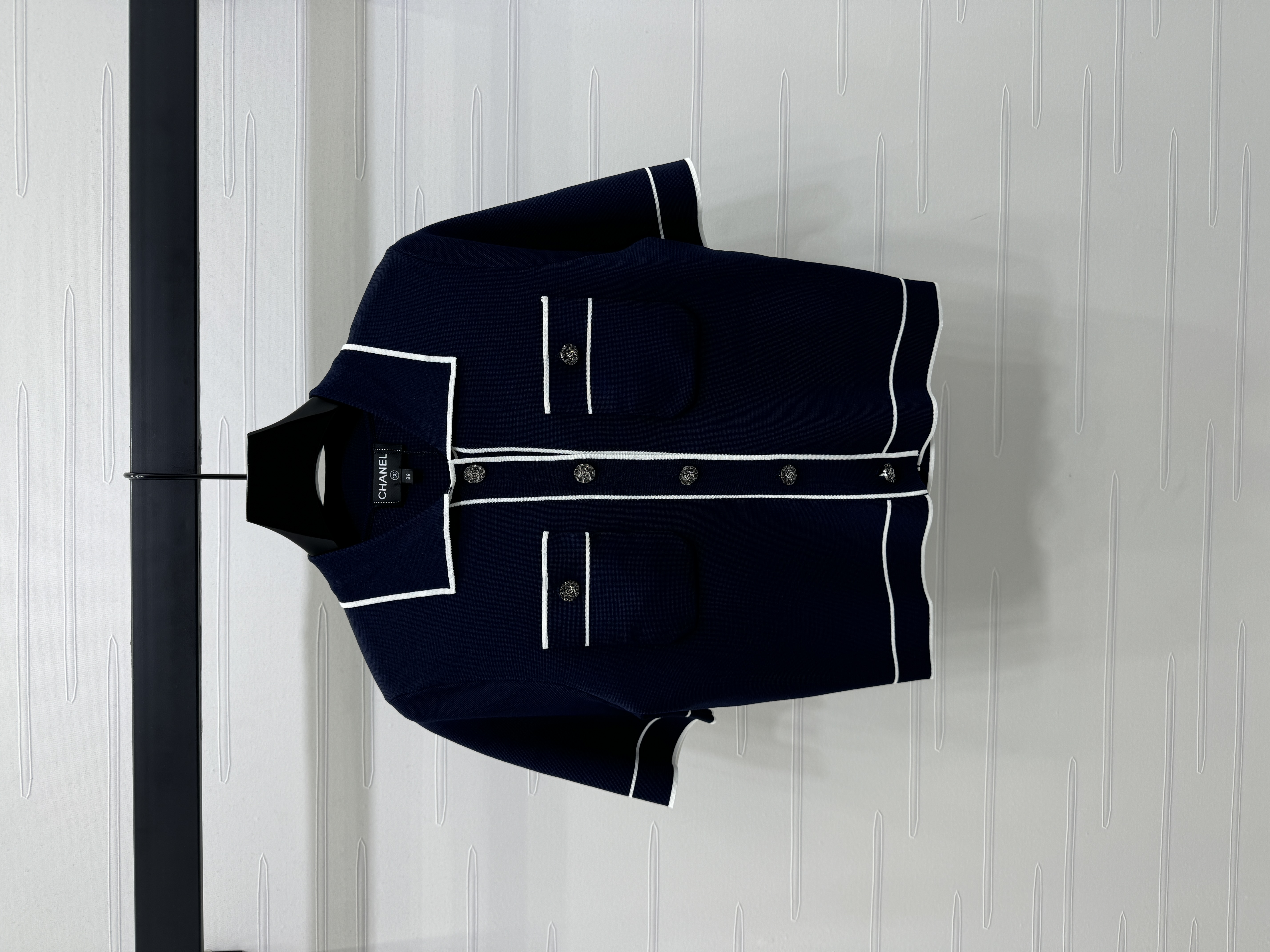 CHANEL 샤넬 카라 니트 반팔 가디건 의류