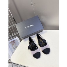 CHANEL 샤넬 리본 포인트 플랫 슈즈 단화 구두 신발