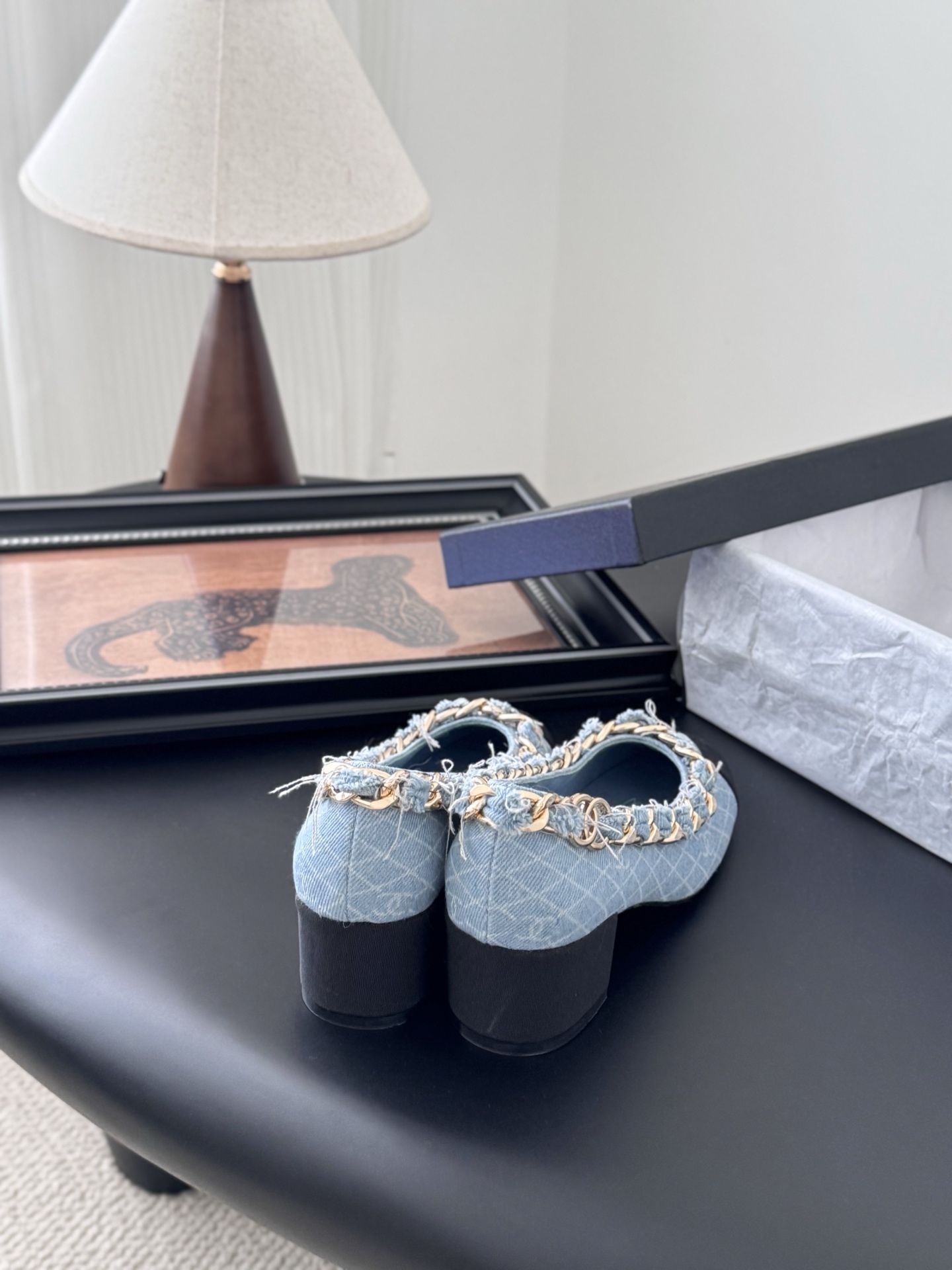 Chanel 샤넬 체인 더블 굽 구두 신발