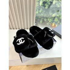 CHANEL 샤넬 퍼 토우 샌들 털신 슬리퍼 신발