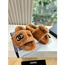 CHANEL 샤넬 퍼 토우 샌들 털신 슬리퍼 신발